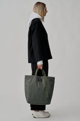 MARKET TOTE - KHAKI GREEN PUFFER NYLON TWILL