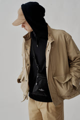 ZIPPER PASSPORT SHOULDER - BLACK PUFFER NYLON TWILL