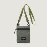 ZIPPER PASSPORT SHOULDER - KHAKI GREEN PUFFER NYLON TWILL