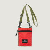 ZIPPER PASSPORT SHOULDER - RED PUFFER NYLON TWILL