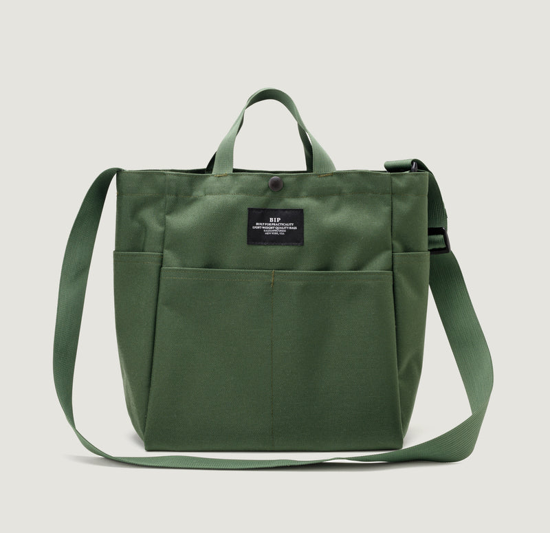 MULTI-POCKET BAG MEDIUM - OLIVE NYLON CANVAS