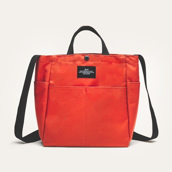 MULTI-POCKET BAG MEDIUM - REDDISH ORANGE NYLON CANVAS