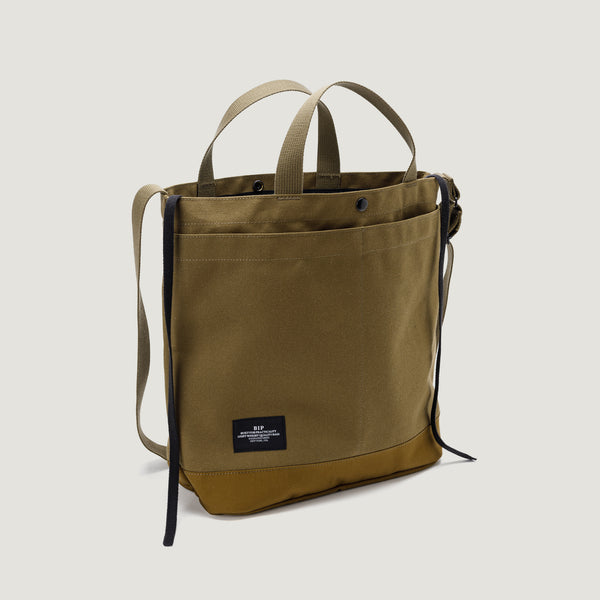 NEW YORK TOTE MEDIUM - OLIVE COTTON CANVAS