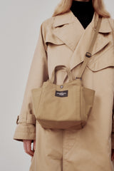 SMALL SIDE POCKET TOTE - KHAKI NYLON CANVAS