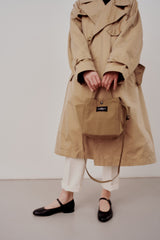 SMALL SIDE POCKET TOTE - KHAKI NYLON CANVAS