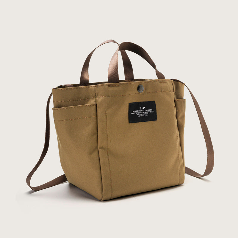 SMALL SIDE POCKET TOTE - COYOTE RECYCLED POLYESTER