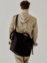 TRAVELER DUFFLE MEDIUM - BLACK NYLON CANVAS