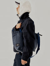 ZIPPER DUFFLE - MEDIUM - NAVY PUFFER NYLON TWILL