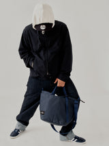 ZIPPER DUFFLE - MEDIUM - NAVY PUFFER NYLON TWILL