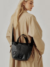 ZIPPER DUFFLE - SMALL - BLACK CROCO