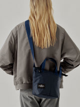 ZIPPER DUFFLE - SMALL - NAVY PUFFER NYLON TWILL