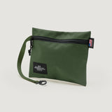ZIPPER POUCH - OLIVE NYLON CANVAS