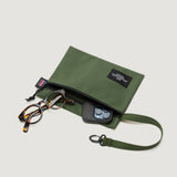 ZIPPER POUCH - OLIVE NYLON CANVAS