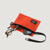 ZIPPER POUCH - REDDISH ORANGE NYLON CANVAS