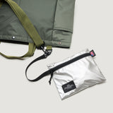 ZIPPER POUCH - SILVER RIPSTOP NYLON